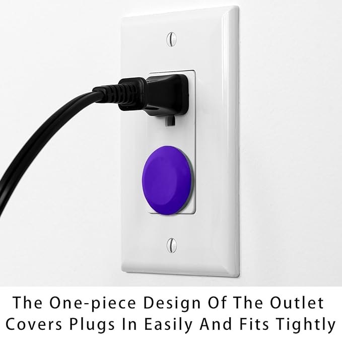 Outlet Covers, Child Safe, Easy Install, Pure Dark Blue Pattern