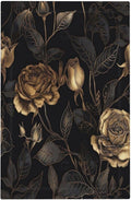 Black Floral Dark Vintage Gold Rose Flower Light Switch Cover Plate 1 Gang No Device Blank Electrical Wall Plates Faceplate Decorative Switch Plate Covers for Bedroom Living Room Decor