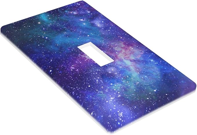 Space Galaxy Light Switch Cover Plates Decorative Single Toggle Wall Plate, 1 Gang Lightswitch Cover