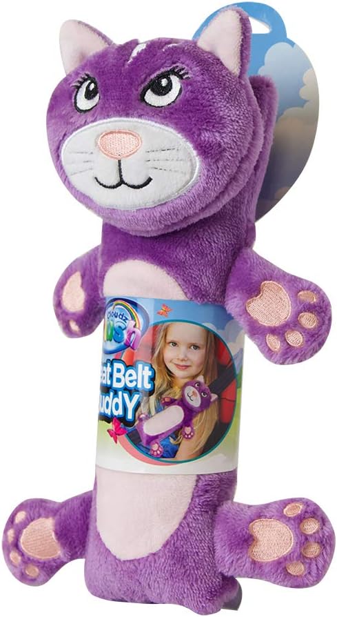 Cloudz Kids Super Soft N' Cuddly Seat Belt Buddy XL Travel Pillow. Keep Your Kids Comfy and Supported at Home or On The Go! - Cat