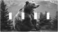 Light Switch Cover Plate Black White Bear Mountain Pine Trees Wilderness 4 Gang Quad Toggle Decorative Switch Plates Electrical Wall Plates Faceplate for Bathroom Bedroom Decor