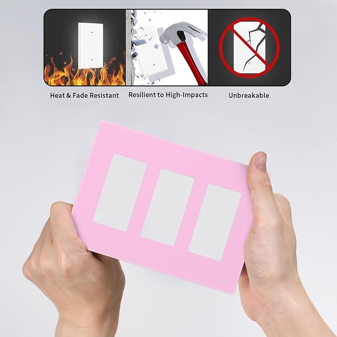 Purple 3 Gang Triple Rocker/Decorator Light Switch Wall Plate Cover Decorative GFCI Electrical Faceplate Switchplate Dimmer