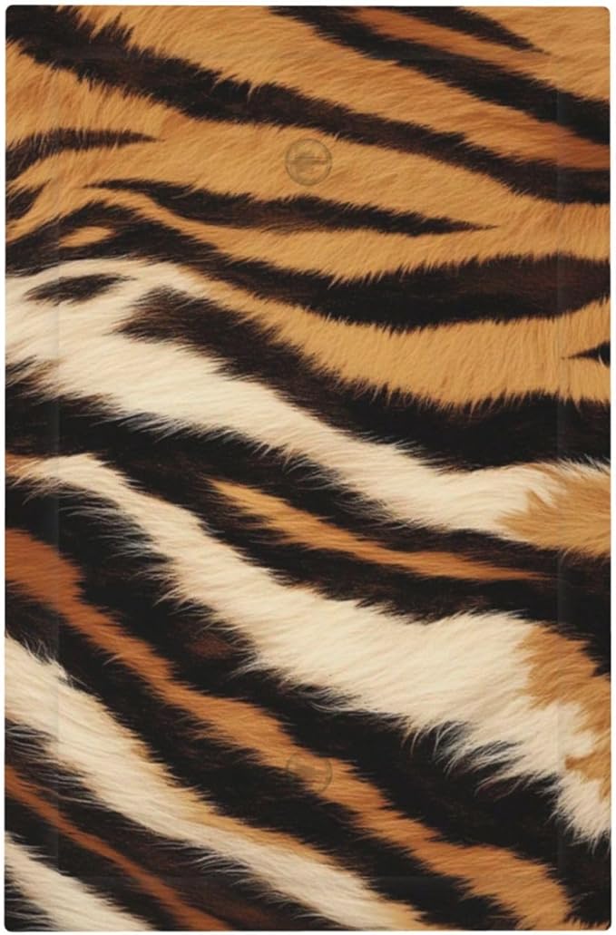 Tiger Texture Wild Animal Skin Pattern Print Light Switch Cover Plate 1 Gang No Device Blank Electrical Wall Plates Faceplate Decorative Switch Plate Covers for Kids Room Office Decor