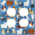 Cute Animal Dogs Puppy Decorative Outlet Cover Double Duplex Light Switch Plate Cover Electricity Receptacles Plates For Home Kitchen Living Bedroom 4.6 * 4.5