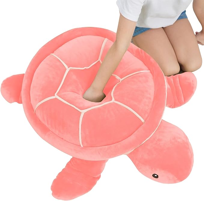 Dalmao 28" Big Pink Sea Turtle Stuffed Animals Plush Pillow Toys, Cute Giant Large Jumbo Soft Turtles Plushies, Gift for Kids Boys Girls, Birthday