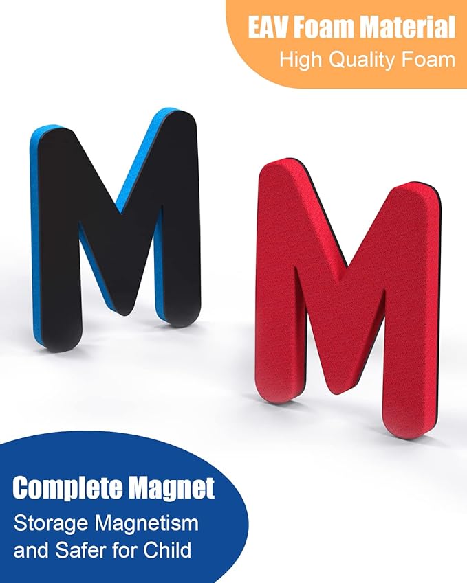 Classroom Magnetic Alphabet Letters - ABC 237 Pcs Letters Numbers & Pattern with Side Magnetic Board Foam for Kids Spelling | Learning