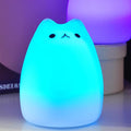 Cat Lamp, Cute Kitty Night Light with Remote Control, Christmas Gifts for Girls Boys Teens, Rechargeable Kids Night Light for Bedroom, Silicone Kawaii Kitty Baby Nursery Nightlight Lamp