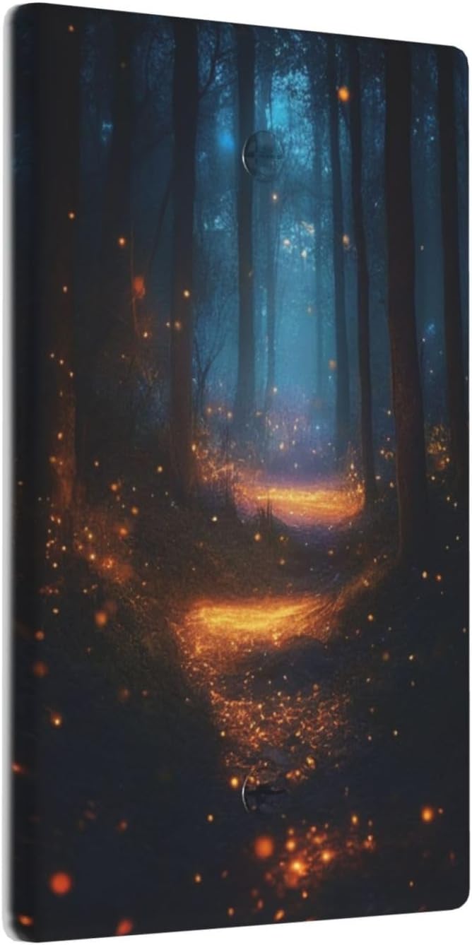 Decorative Art Light Switch Covers Enchanted Glowing Forest 1 Gang No Device Blank Switchplate Electrical Faceplate for Home Decor