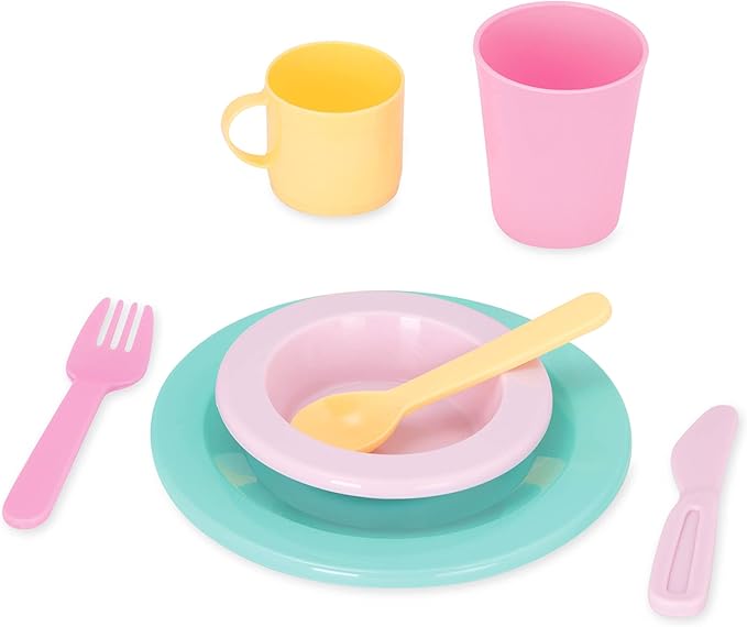 Battat – Play Circle – Dish Set – Plates, Cups, and Tea Party Toys – Kitchen Toys for Toddlers – Pretend Play – 3+ Years(34 Pieces)