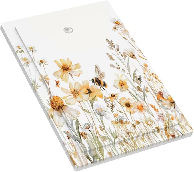 Yellow White Daisy Floral Bee Wild Flower Light Switch Cover Plate 1 Gang No Device Blank Electrical Wall Plates Faceplate Decorative Switch Plate Covers for Bedroom Living Room Decor