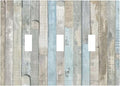 Country Rustic Blue White Wood 3 Gang Light Switch Cover Decorative Triple Toggle Wall Plate Electrical Faceplate Switch Plug Face Plate