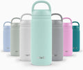 Ello Cooper Twist 18oz Kids Stainless Steel Water Bottle with Chug Lid | Leak Proof Double Walled and Vacuum Insulated | Fits Car Cupholder | Built in Carry Loop | Dishwasher Safe | Yucca