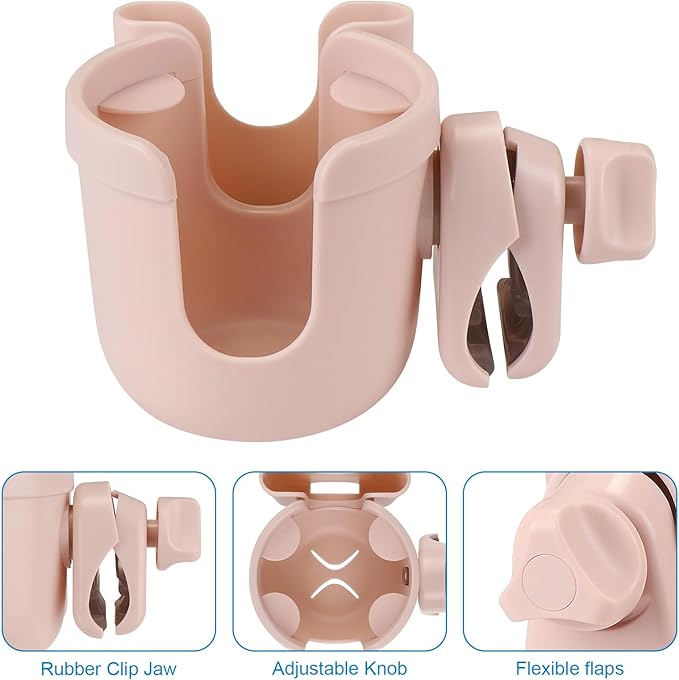 Accmor Stroller Cup Holder with Phone Holder, Bike Cup Holder, Universal Cup Holder for Uppababy Nuna Doona Strollers, 2-in-1 Cup Phone Holder for Stroller Bike Accessory