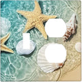 Wallplates Beach Starfish Ocean Conch Cameo Shell 1 Toggle 1 Duplex Switch Plate Electrical Gfci Faceplate Decorative Light Switch Covers For Decor Kids Room Decor