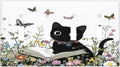 Light Switch Covers Cute Cat Wildflowers Boho Flowers Floral Quad Toggle Electrical Faceplate 4 Gang Wall Plate Decorative Switch Plates For Nursery Kids Room Decor