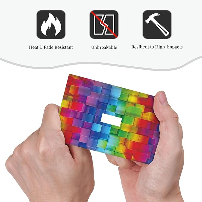 3D Colorful Rainbow Wall Abstract Squre Shaped 1 Gang Light Switch Covers Decorative Unique Single Toggle Wall Plate Switchcover Electrical Switchplate for Kitchen Bathroom Bedroom Decor