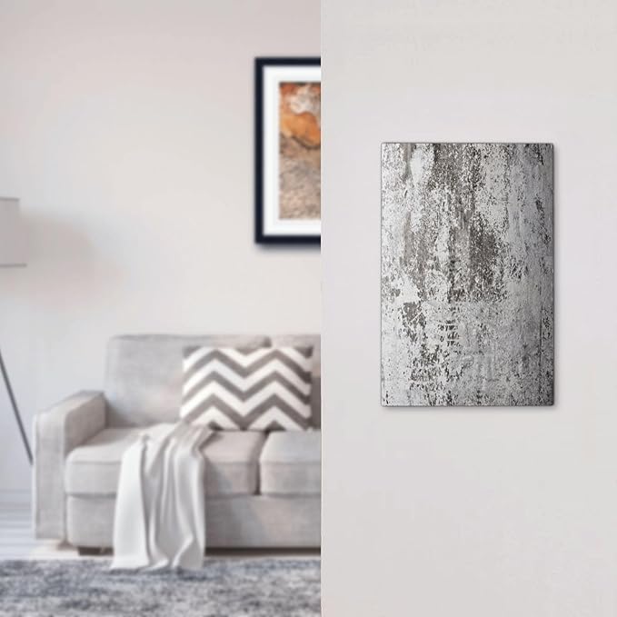 Light Switch Cover Plate Gray White Speckled Weathered Concrete Wall 1 Gang Blank No Device Decorative Outlet Covers Electrical Wall Plate Switchplate for Bedroom Home Decor