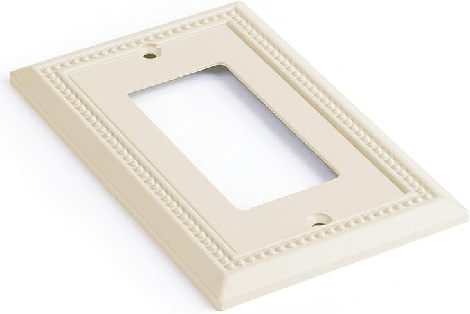 Henne Bery Sunken Pearls Heavy Duty Switch Plate/Wall Plate/Outlet Cover (Single Decorator 2PK, Light Almond)