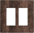 Outlet Covers Rustic Brown Wood Plank Retro Wooden Board 2 Gang Double Rocker Light Switch Cover Plate Decorative Wall Plate GFCI Socket Cover Electrical Switch Plate Covers for Farmhouse Home