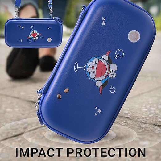 GUTIAL Accessories Bundle for Nintendo Switch OLED - Cute Kawaii NS OLED Accessories kit for Grils Boys Kids with Carrying Case, Cartoon Dockable Cover Case, Screen Protector, Stand - Blue