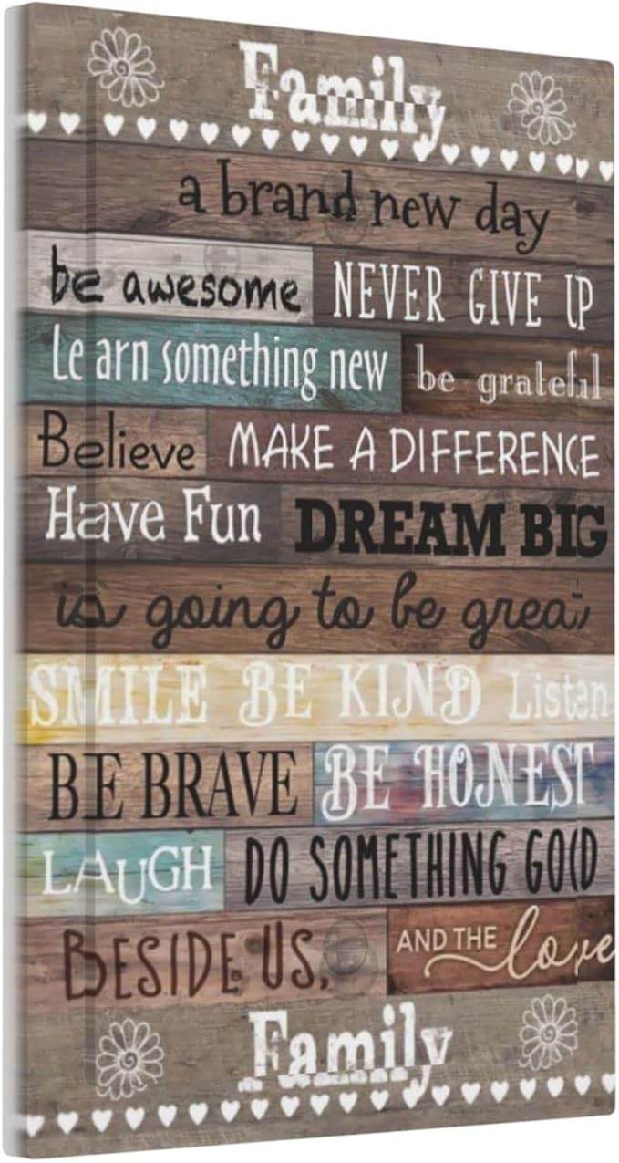 Rustic Vintage Country Farmhouse Family Home Inspirational Quotes Rules Cabin Wood 1-Gang No Device Blank Wallplate Jumbo Size Unused Outlet and Light Switch Cover Decorative Plug Face Plate Cover