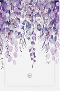 Purple Plants Leaves Eucalyptus Vine Floral Flowers Light Switch Cover Plate 1 Gang No Device Blank Electrical Wall Plates Faceplate Decorative Switch Plate for Bedroom Living Room Decor