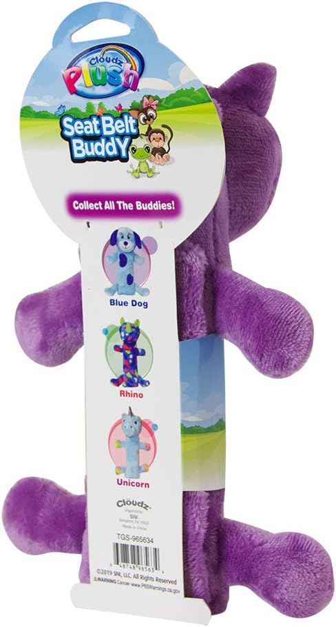 Cloudz Kids Super Soft N' Cuddly Seat Belt Buddy XL Travel Pillow. Keep Your Kids Comfy and Supported at Home or On The Go! - Cat