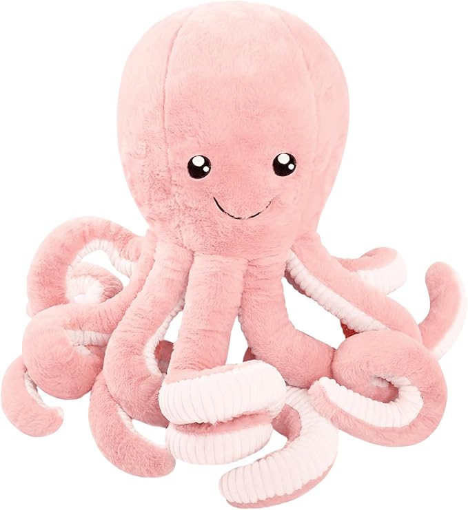 DENTRUN Octopus Stuffed Animals, Giant Octopus Plush Doll Play Toys for Kids Girls Boys Adults Birthday Xmas Halloween Present Stuffed Sea Animals Plushie, 7/16/24/32 Inches, 5 Colors