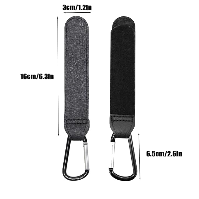 PandaEar 3 Pack Universal Stroller Hooks for Bags, Heavy Duty Stroller Organizer Hooks for Shopping Bags, Purses, Baby Bags, Adjustable Stroller Accessories(Black)