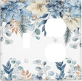 Blue Vine Snowflake Plants Leaves Floral Flowers Wallplates 1 Toggle 1 Duplex Switch Plate Electrical GFCI Faceplate Decorative Light Switch Covers for Bedroom Living Room Decor