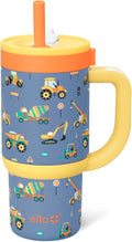 Ello Oasis 14oz Stainless Steel Toddler Tumbler with Handle & Retracting Straw, 100% Leakproof, Double-Wall Vacuum Insulated, Kids Water Bottle for School, BPA Free, Dishwasher Safe, Construction