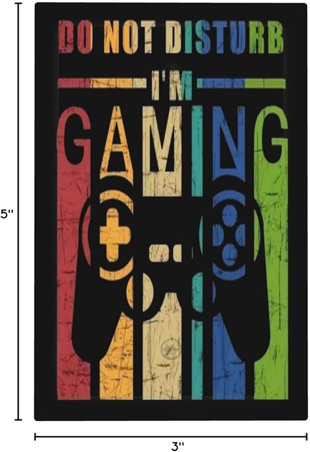 Game Videos Gaming Playing 1 Gang No Device Wall Plate Decorative Blank Light Switch Cover Switchplate Electrical Faceplate for Bathroom Home Bedroom Art Decor