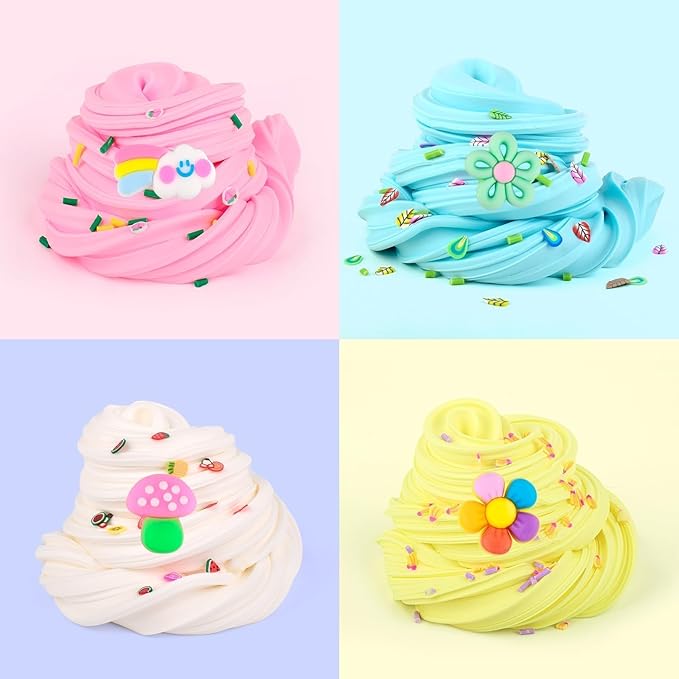 12 Pack Slime kit with 8 Clear Slime & 4 Butter Slime, Jelly Cube Crunchy Crystal Slime for Birthday Party Favor, Super Soft Non-Sticky Sensory Toys for Girls and Boys 4-10 Advent Calendar