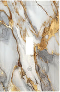 Light Switch Cover Plate White Gold Abstract Luxury Marble Patterns 1 Gang Wall Plate Cover Single Toggle Outlet Covers Decorative Switch Plate Covers Electrical Faceplate for Bathroom Home