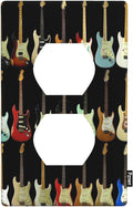 Modern Guitar Outlet Cover, Rock & Roll Music Guitar 1-Gang Duplex Receptacle Wall Plate 4.5 x 2.76 Inch for Music Lover Home Living Room Kitchen Decor