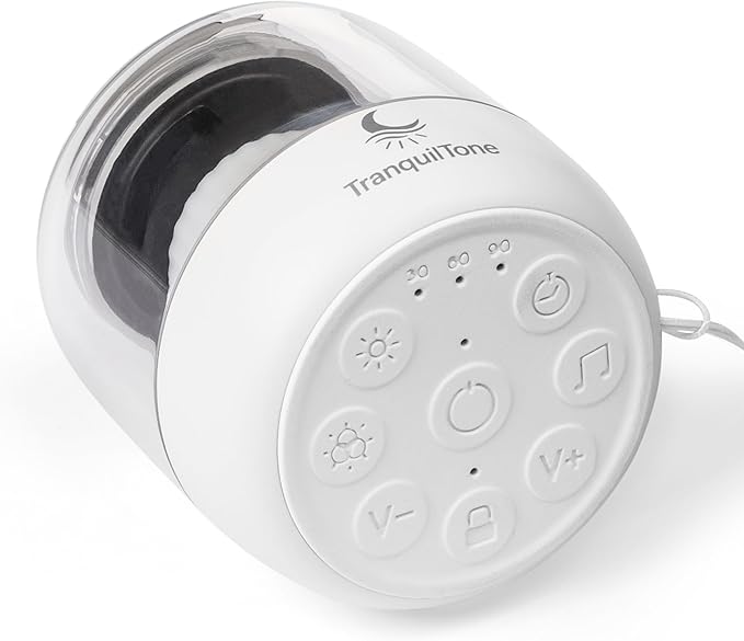 Mini Sleep Sound Machine for Baby, Kids & Adults – 15 Calming Sounds, Soft Night Light, USB-C Rechargeable (10+ hrs), Timer – Portable Travel White Noise Machine by TranquilTone