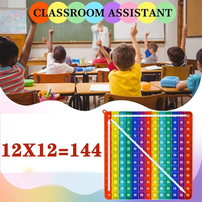 AK-SHIP Multiplication Game Table Bubble Toys Relieve Stress and Anxiety Multiplication Flash Cards 3rd Grade ducation Various Teaching Operations (Multiplication Table 12*12)