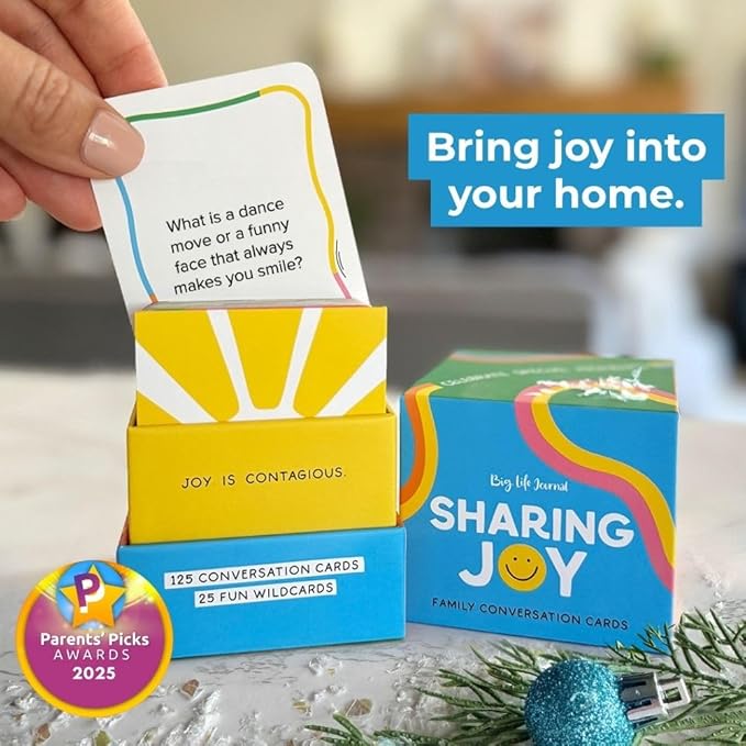 Big Life Journal – Sharing Joy Conversation Cards – 150 Prompts to Spark Joy, Gratitude & Meaningful Conversations – Gift for Families, Kids & Parents for Holidays, Road Trips & Family Dinners