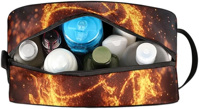 Kids Toiletry Bag for Boys Girls, Basketball Travel Toiletry Bag Hanging Dopp Kit Cosmetic Bag Makeup Bag Shower Shaving Bag for Toiletries Accessories