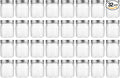 novelinks 8 oz Clear Plastic Jars with Airtight Lids, 32 Pack Plastic Mason Jars with Lids 8oz, Refillable Storage Slime Containers & Small Spice Jar for Kitchen Organization (32 Pack,Silver)