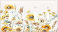 Yellow Floral Sunflowers Wheat Ears Watercolor Wild Flowers Light Switch Covers Quad Toggle Electrical Faceplate 4 Gang Wall Plate Decorative Switch Plates Cover for Bedroom Living Room Decor