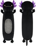 Dalmao 28 inch Black Axolotl Stuffed Animal, Cute Long Body Cuddle Squishy Pillow, Big Axolotl Plushies Toy Gifts for Kids, Boys for Birthday