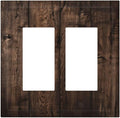 Rustic Brown Wood Plank Vintage Wooden Texture Print Decorative Outlet Covers 2 Gang Double GFCI Rocker Electrical Wall Panels Light Switch Cover Plate for Farmhouse Home Decor