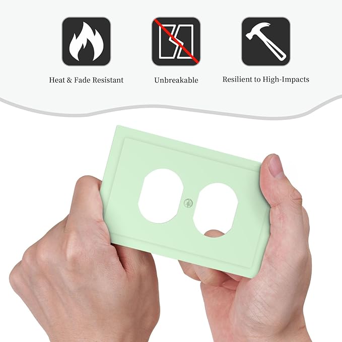 Green 1 Gang Electrical Duplex Wall Plate Receptacle Outlet Covers Decorative Dual Single Device Light Switch Cover Switchplate
