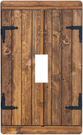 Faux Wood Decorative Printed Light Switch Cover Plates Decorative Single Toggle Wall Plate, 1 Gang Lightswitch Cover