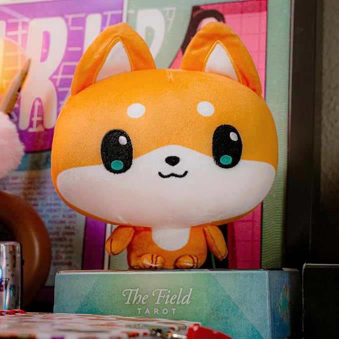 TeeTurtle Cloudheads Miso the Shiba Inu Plush - 5-Inch Dog Stuffed Animal with Embroidered Details - Soft Cuddly Plush Toys for Kids, Teens, and Adults