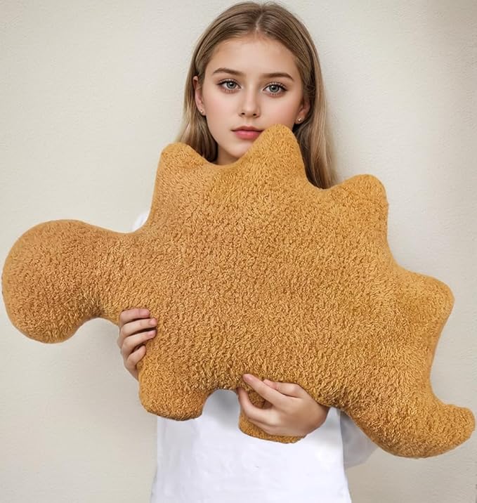 24 inch Large Stegosaurus Dino Nugget Pillow, Chicken Nugget Plush Dinosaur Theme Party Decoration Birthday Gift for Kids