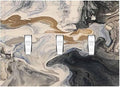 Decorative Switch Plates Black Gold Swirl Fluid Painting Marble 3 Gang Wall Plate Triple Toggle Light Switch Cover Faceplate Electrical Wall Panels For Bathroom Kitchen Decor