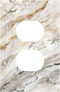 Matte Beige Gold Marble Granite Abstract Print Outlet Covers 1 Gang Duplex Light Switch Cover Decorative Switch Plates Electrical Receptacle Faceplate Wall Plate for Bathroom Kitchen Decor