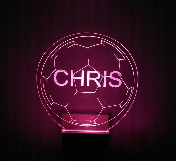 Night Light Multi Color Personalized LED Plug-in, Ultra-Slim Touch Night Light Smart Dusk to Dawn Sensor, Kids Children's Bedroom Kitchen Bathroom Hallway Play Room Variations (Soccer Ball)